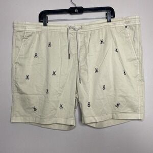 Psycho Bunny Men's Size XXXL Sandstone Khaki Isles Embro Elastic Waist‎ Shorts